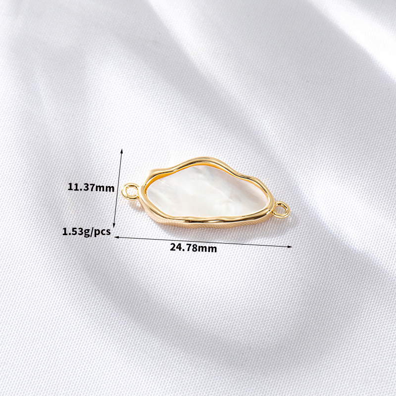 White Shell Inlaid Pendant Mother-of-pearl Jewelry Charms for DIY