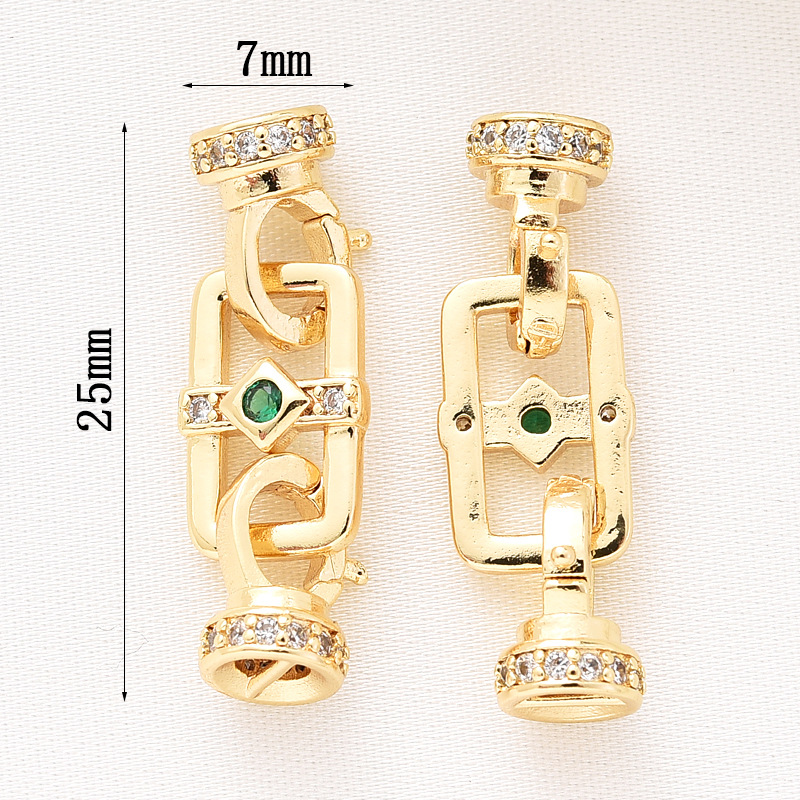 Gorgeous Colored Zircon Inlaid Buckle for Beading Jewelry