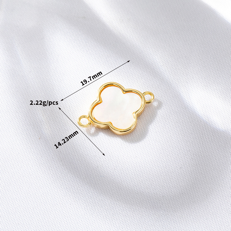 White Shell Inlaid Pendant Mother-of-pearl Jewelry Charms for DIY