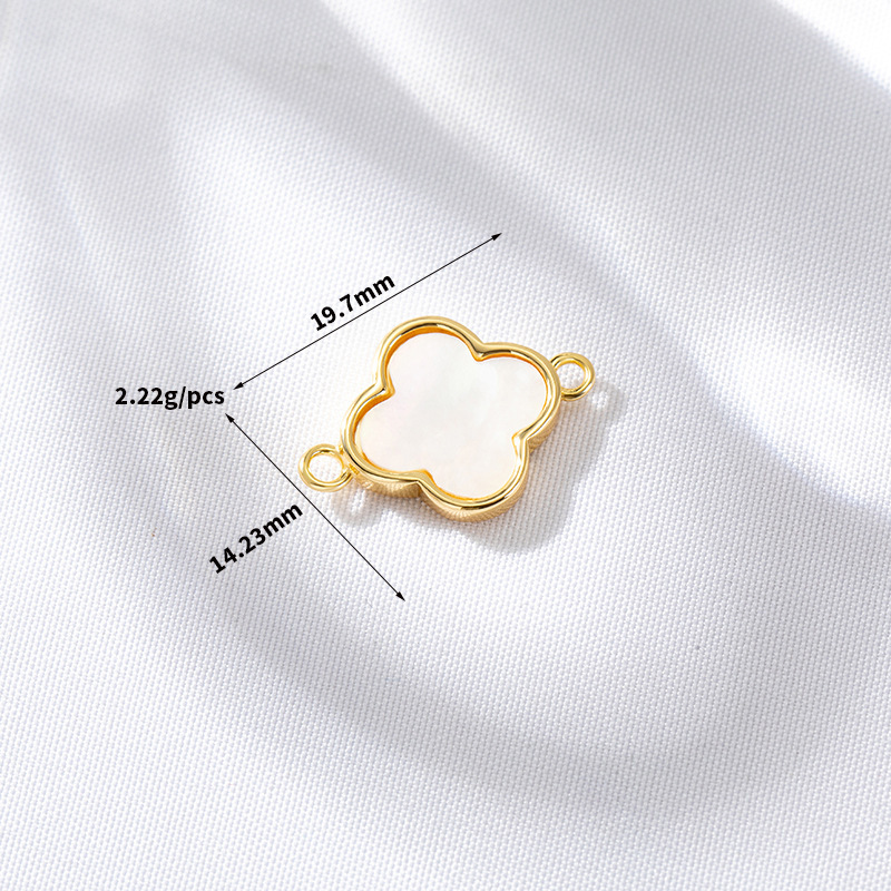 White Shell Inlaid Pendant Mother-of-pearl Jewelry Charms for DIY