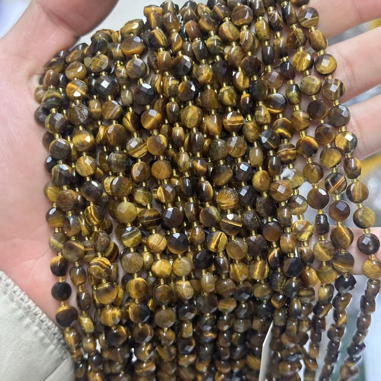 6.5*4mm Faced Pie Shaped Gemstone Beads Strand