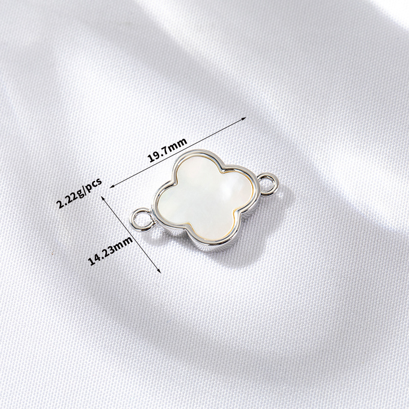 White Shell Inlaid Pendant Mother-of-pearl Jewelry Charms for DIY