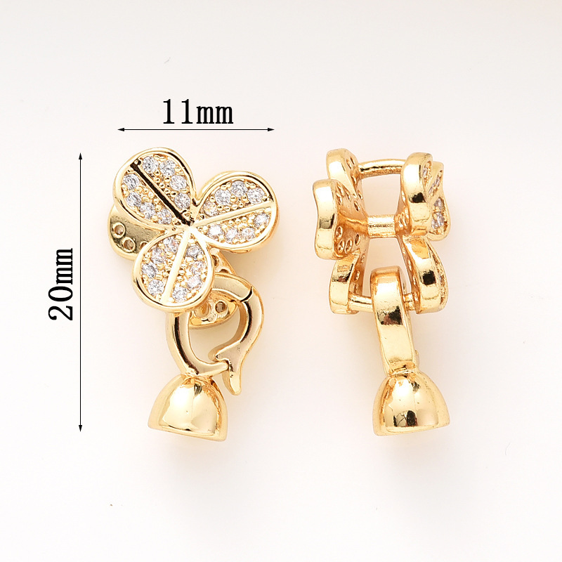 Gorgeous Colored Zircon Inlaid Buckle for Beading Jewelry