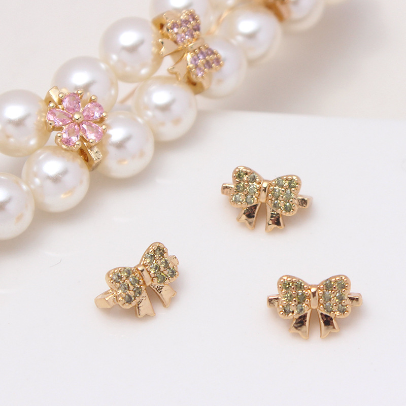 Color Zircon Inlaid Double Rows Pacer Bead Accessory for Jewelry Making