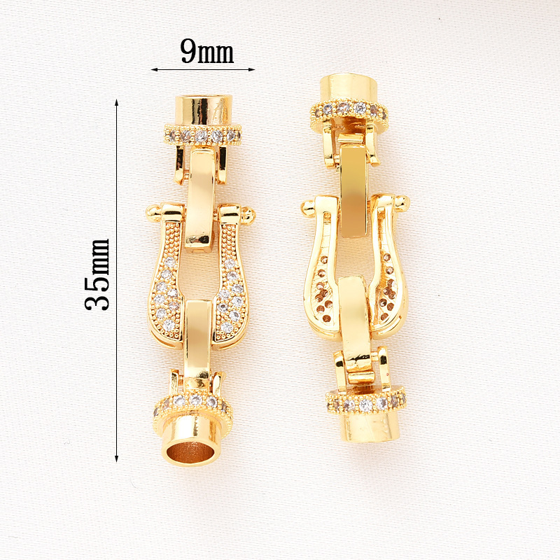 Gorgeous Colored Zircon Inlaid Buckle for Beading Jewelry