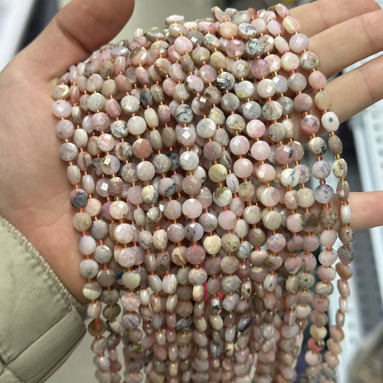 6.5*4mm Faced Pie Shaped Gemstone Beads Strand