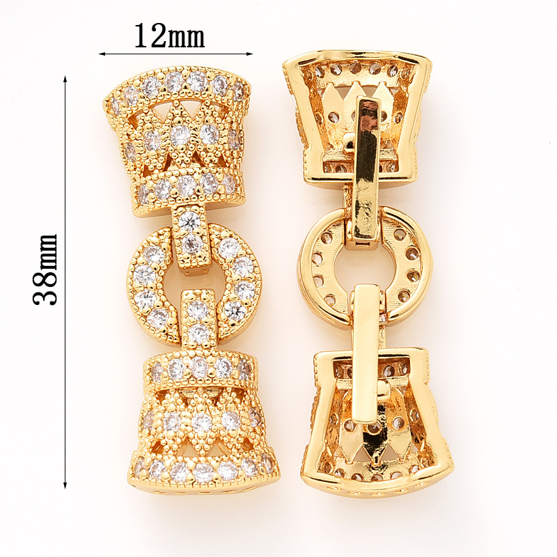 Gorgeous Colored Zircon Inlaid Buckle for Beading Jewelry