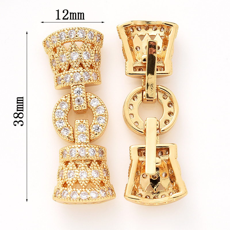 Gorgeous Colored Zircon Inlaid Buckle for Beading Jewelry