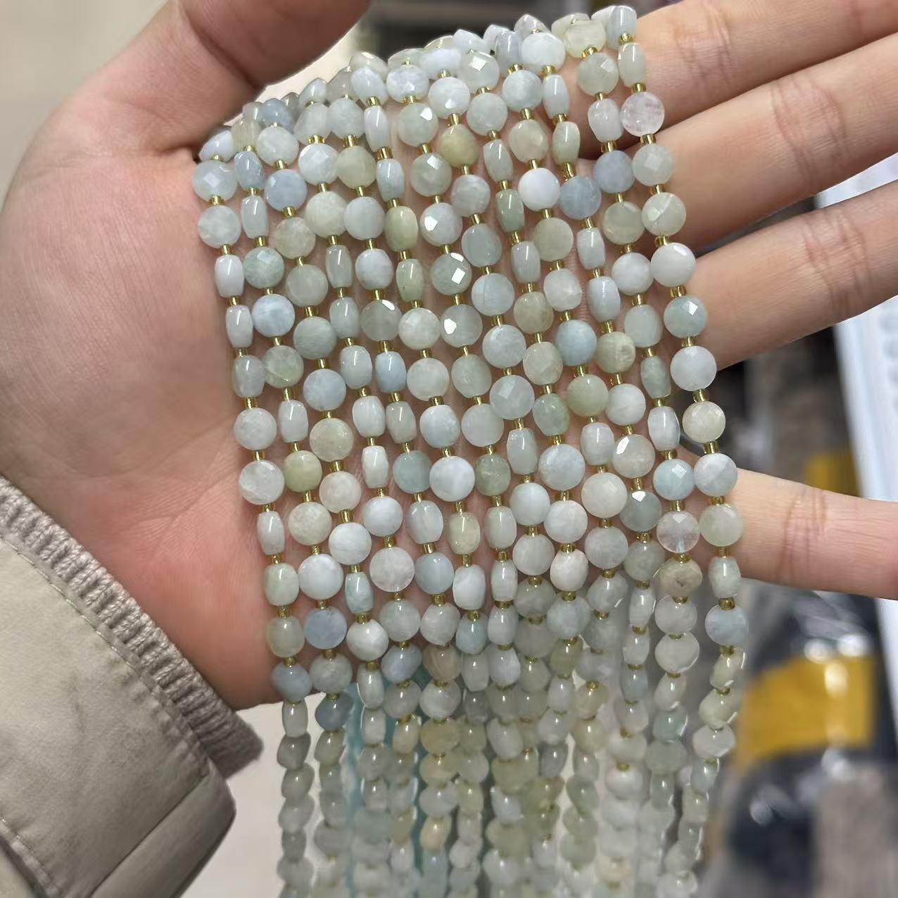 6.5*4mm Faced Pie Shaped Gemstone Beads Strand