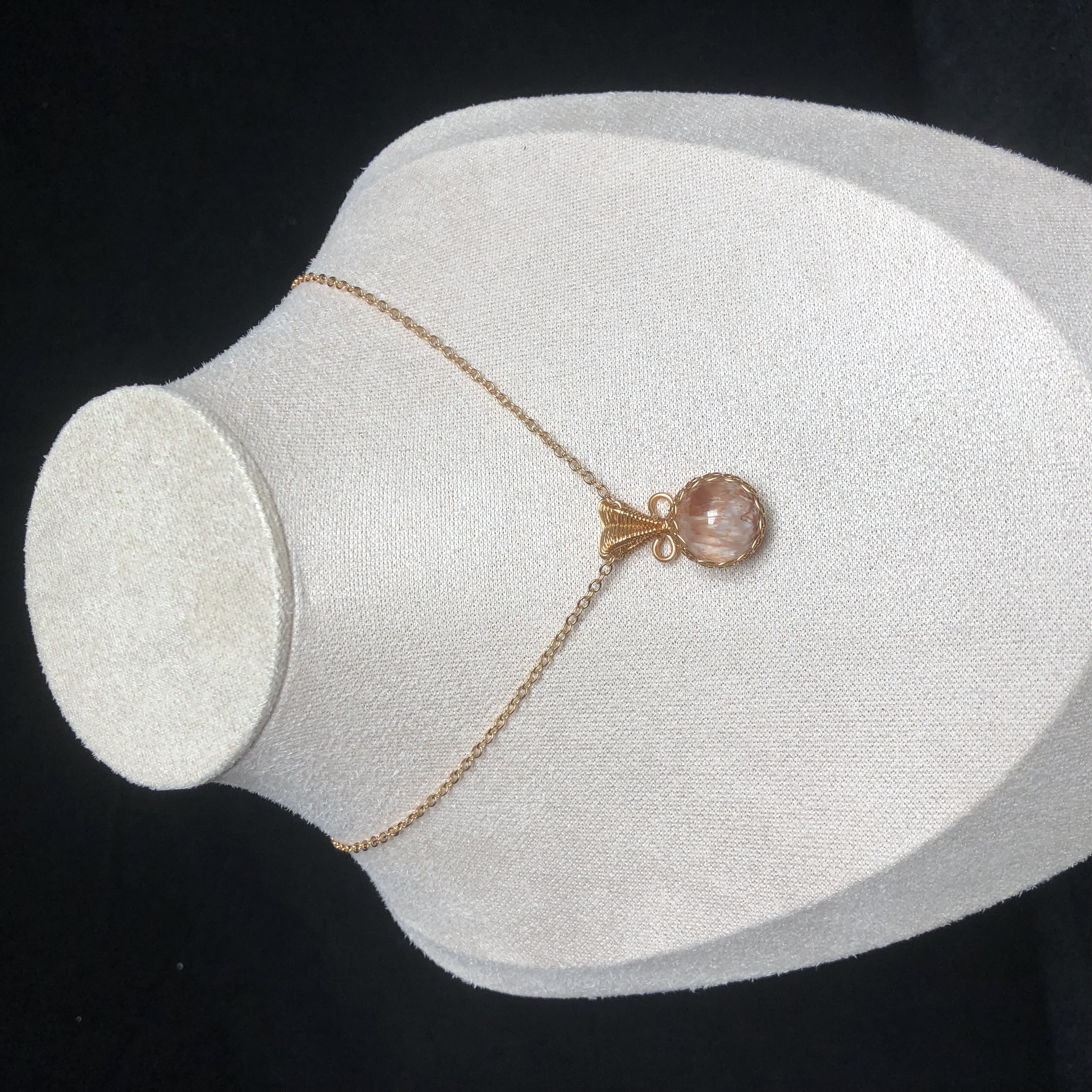 Handcrafted Unique Snowflake Ghost Crystal Necklace