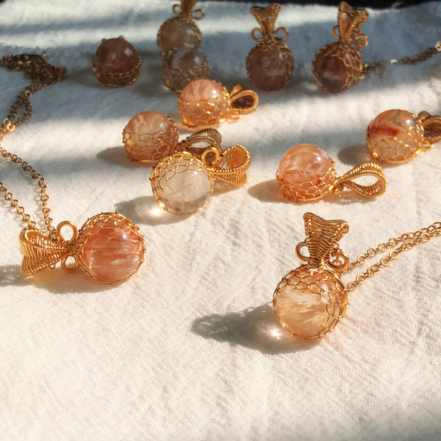 Handcrafted Unique Snowflake Ghost Crystal Necklace