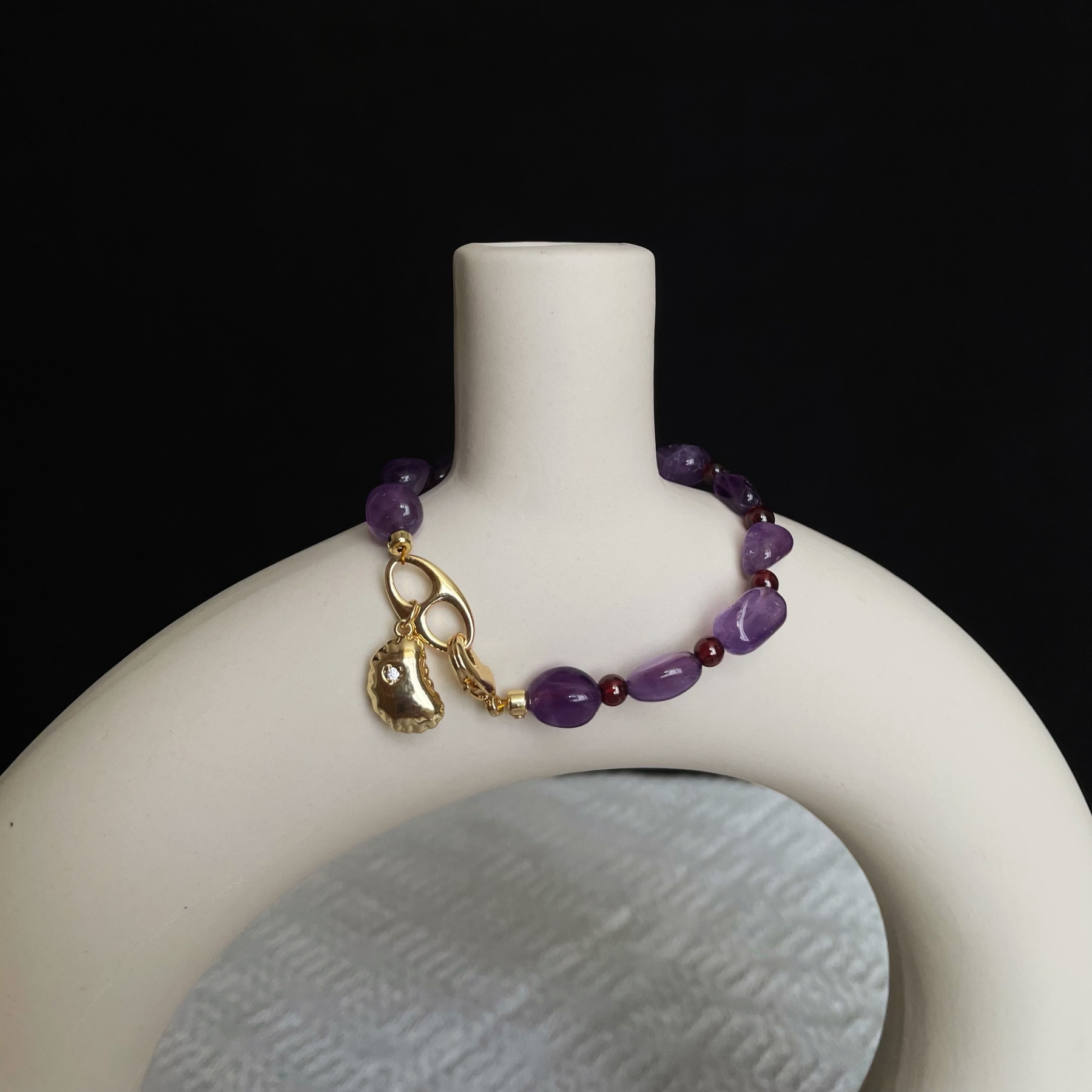 Handmade Amethyst and Garnet Berry Sparkle  Bracelet