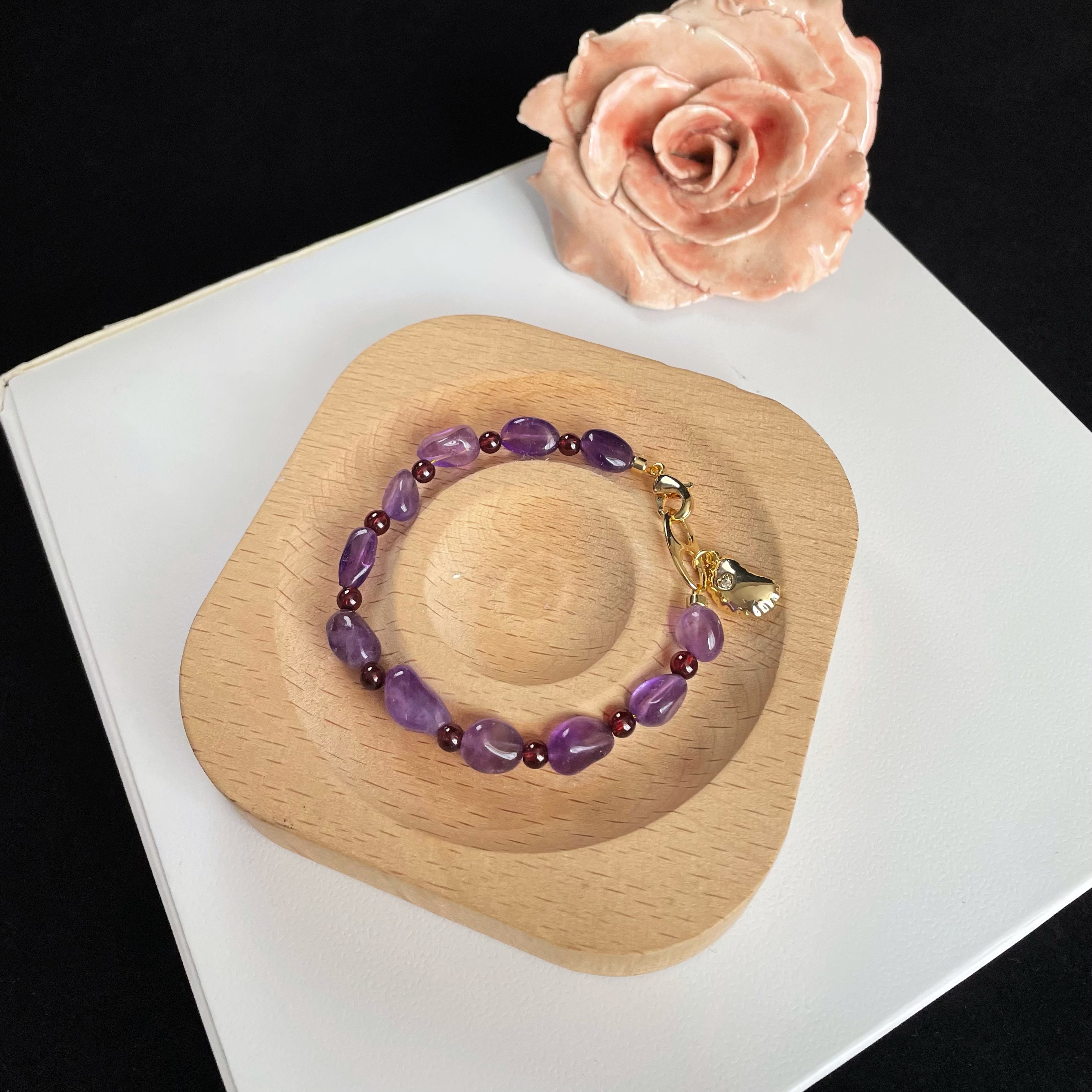 Handmade Amethyst and Garnet Berry Sparkle  Bracelet