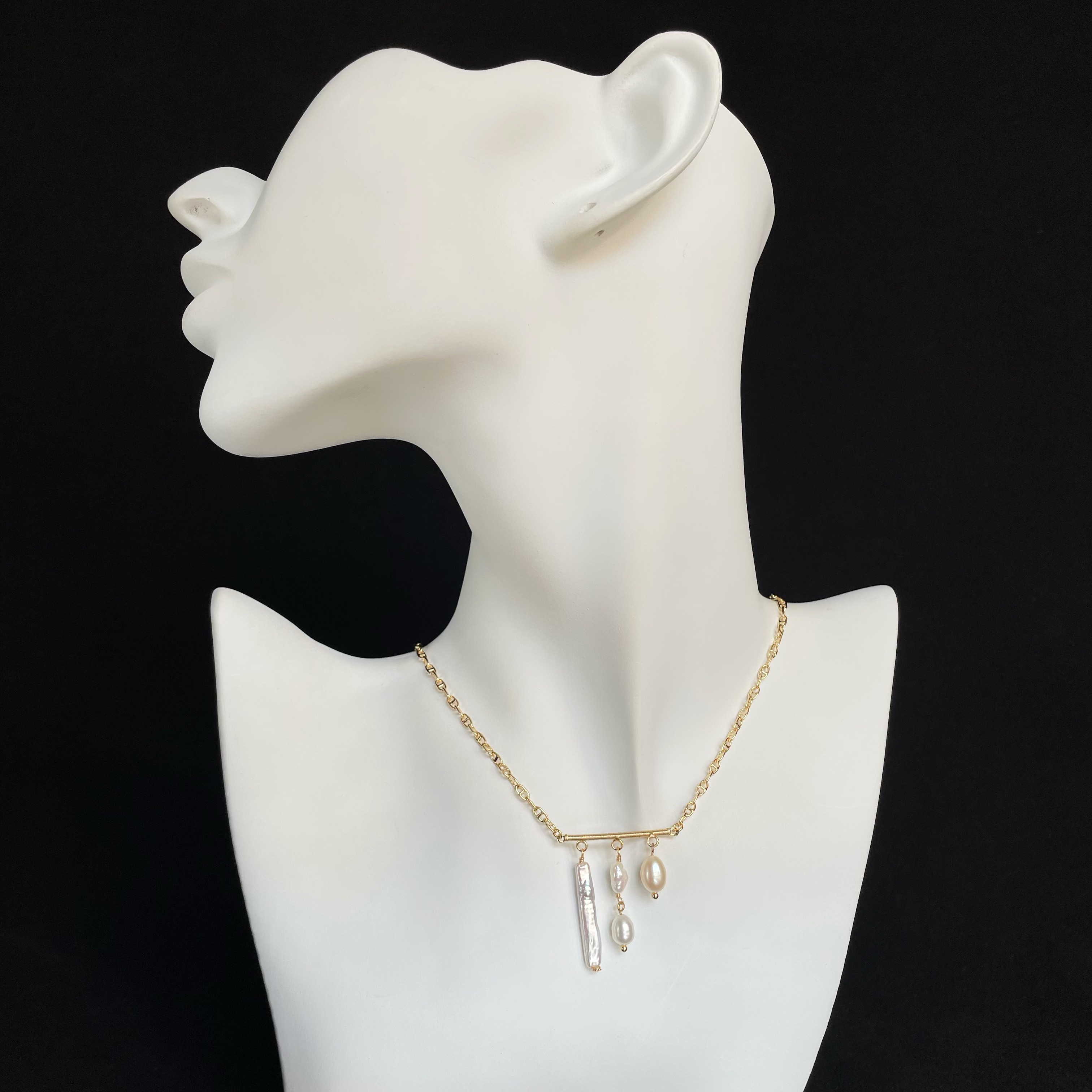 Handmade Dainty Natural Freshwater Pearl Tassel Pendant Necklace