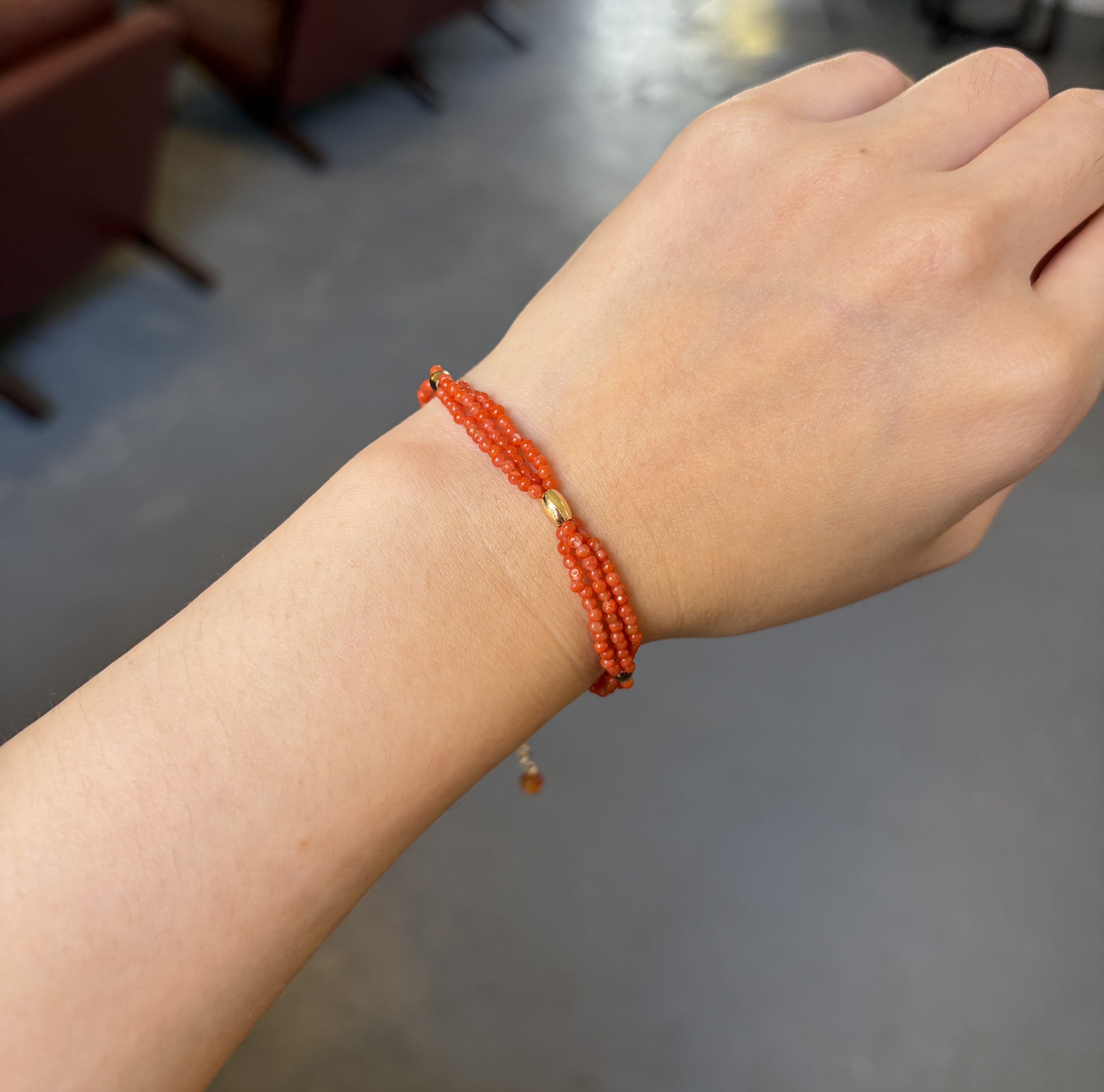 Handmade South Red Agate Layered Autumn Blessings Lucky Bracelet 