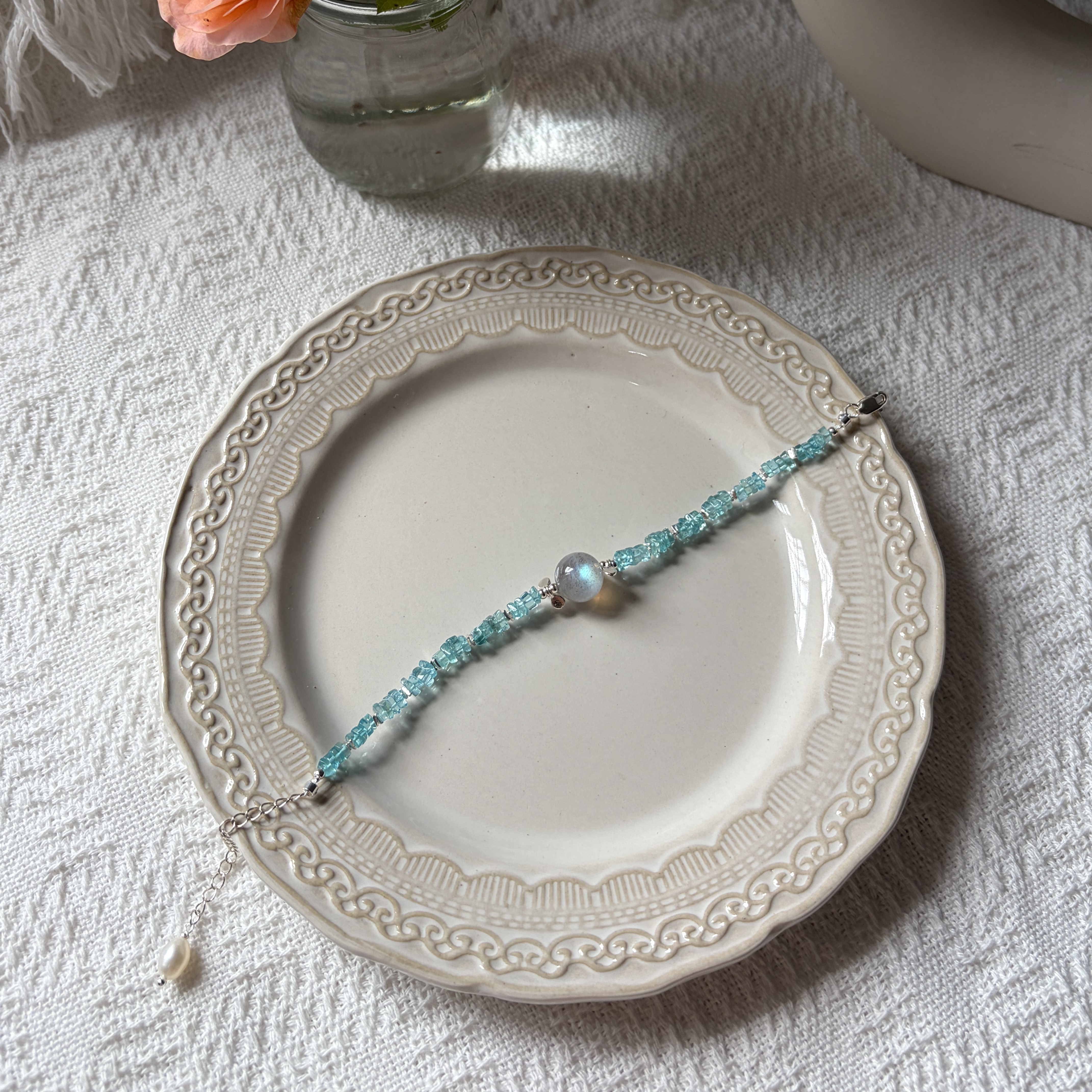 Moonfall Lake — Blue Apatite & Labradorite Bracelet
