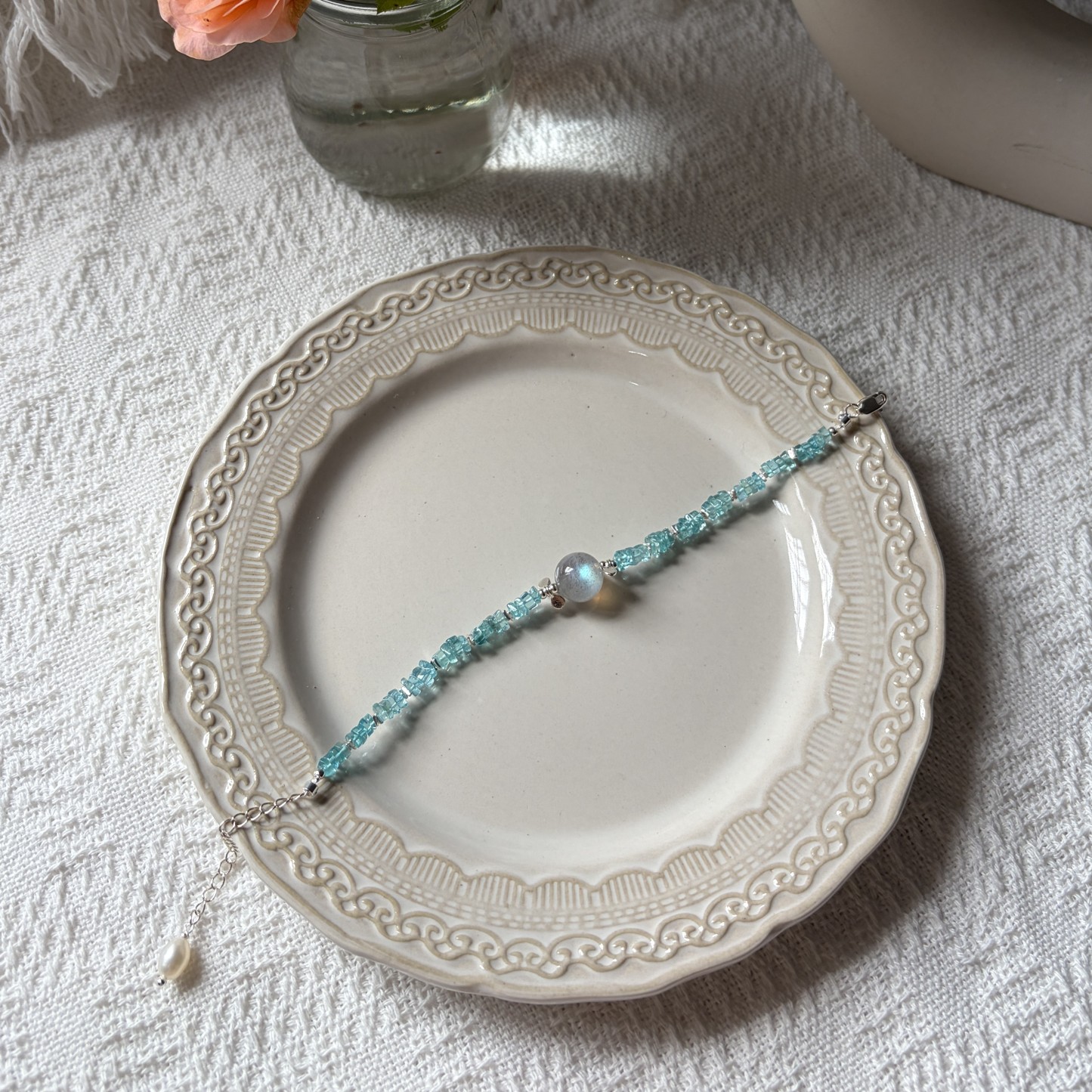 Moonfall Lake — Blue Apatite & Labradorite Bracelet