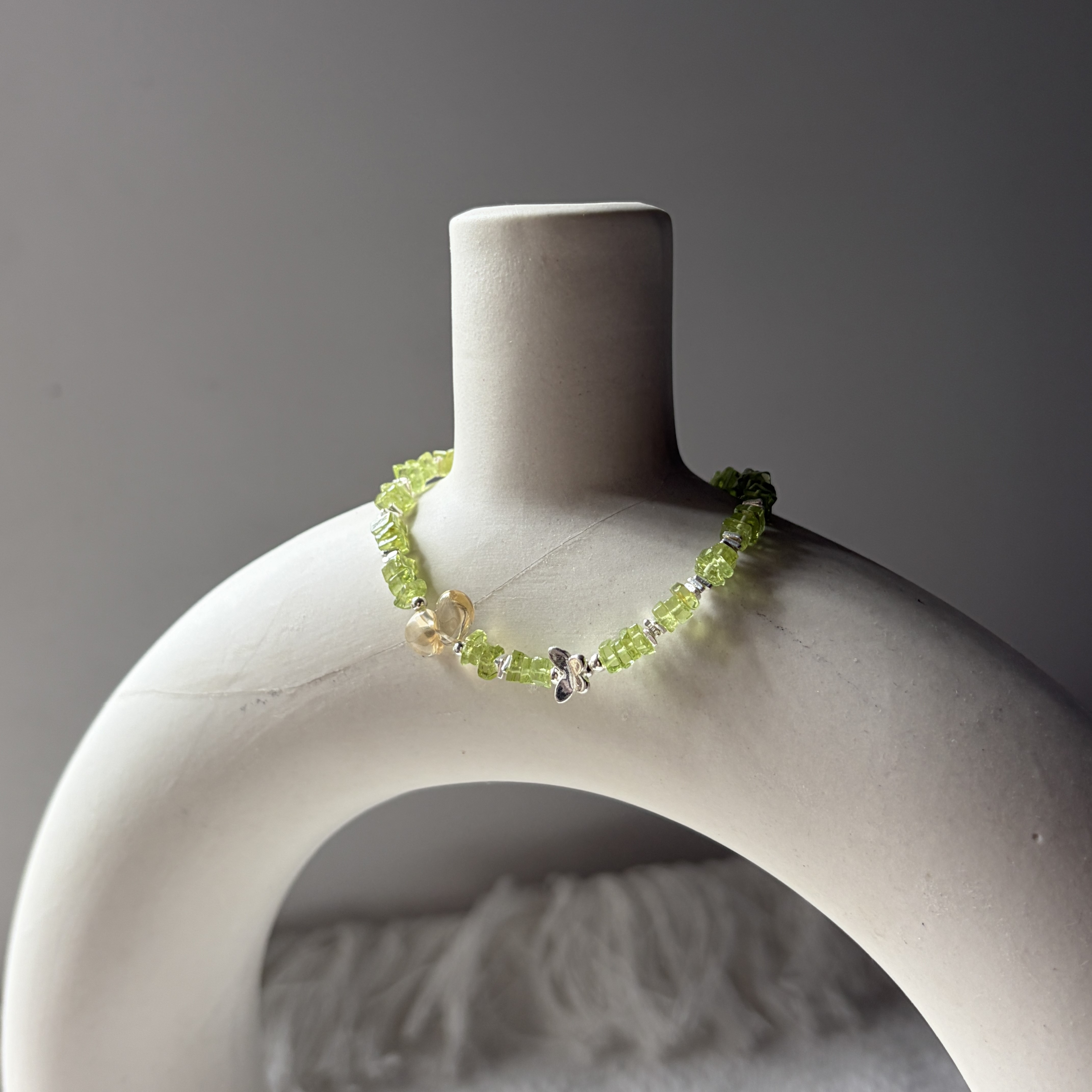Little Wild Garden — Peridot & Citrine Butterfly Bracelet