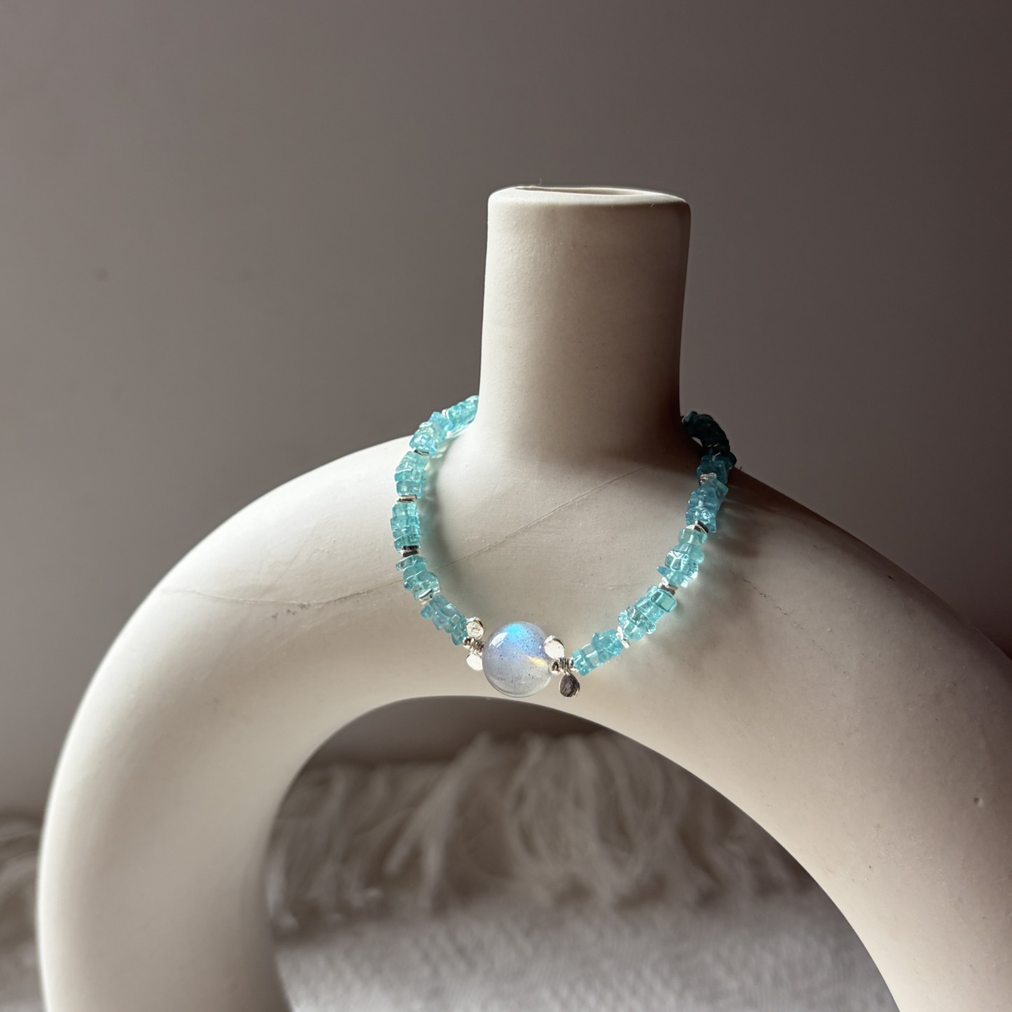 Moonfall Lake — Blue Apatite & Labradorite Bracelet