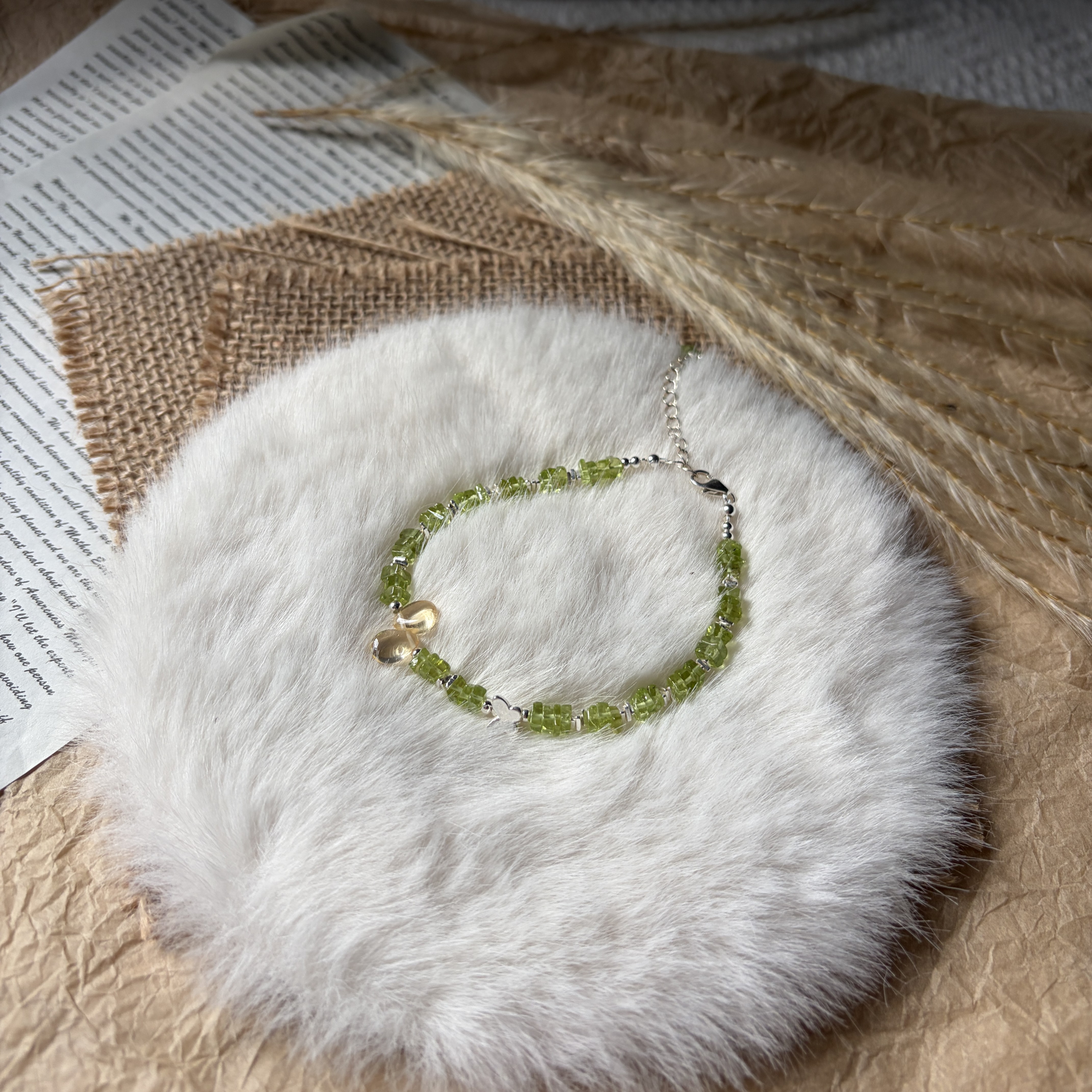 Little Wild Garden — Peridot & Citrine Butterfly Bracelet