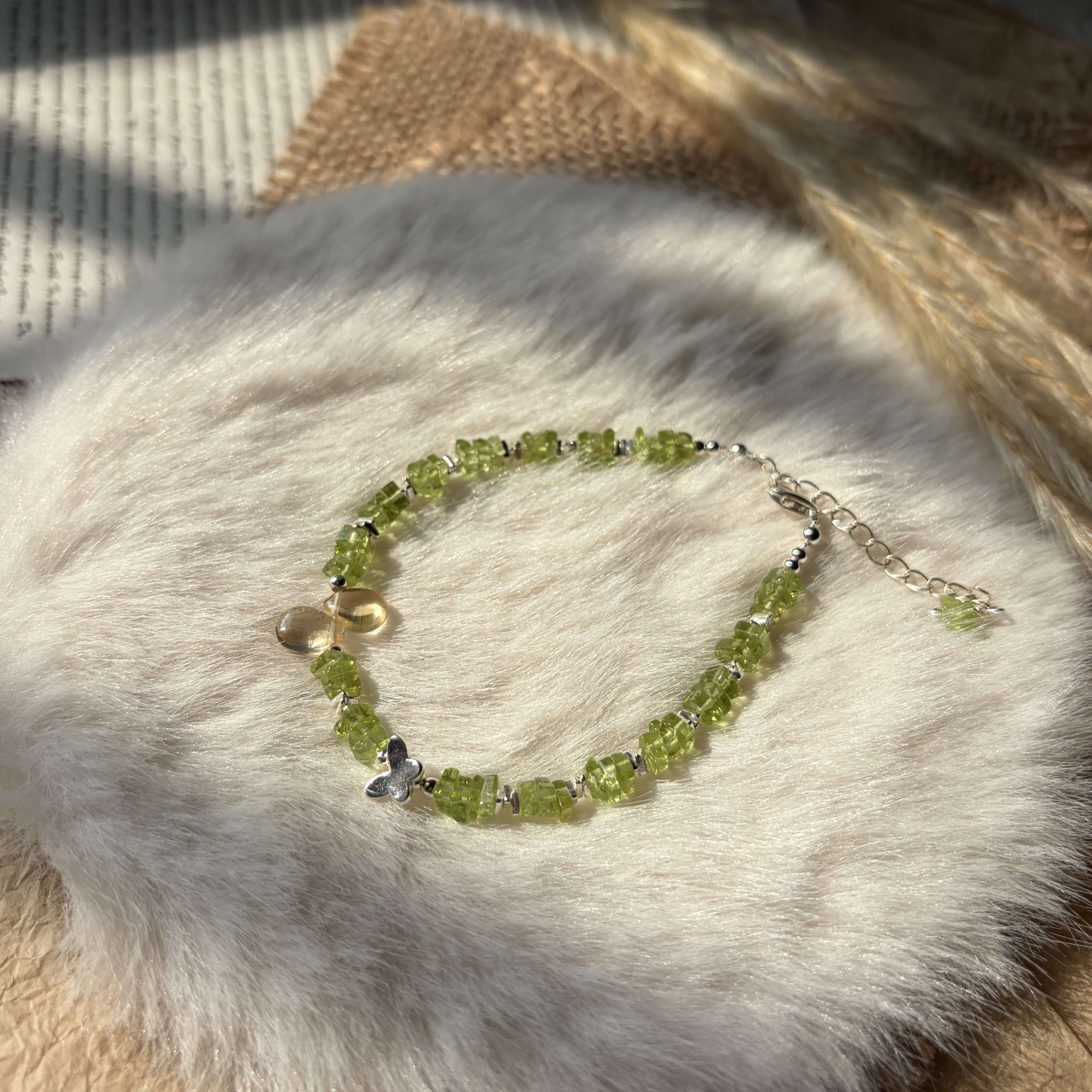 Little Wild Garden — Peridot & Citrine Butterfly Bracelet