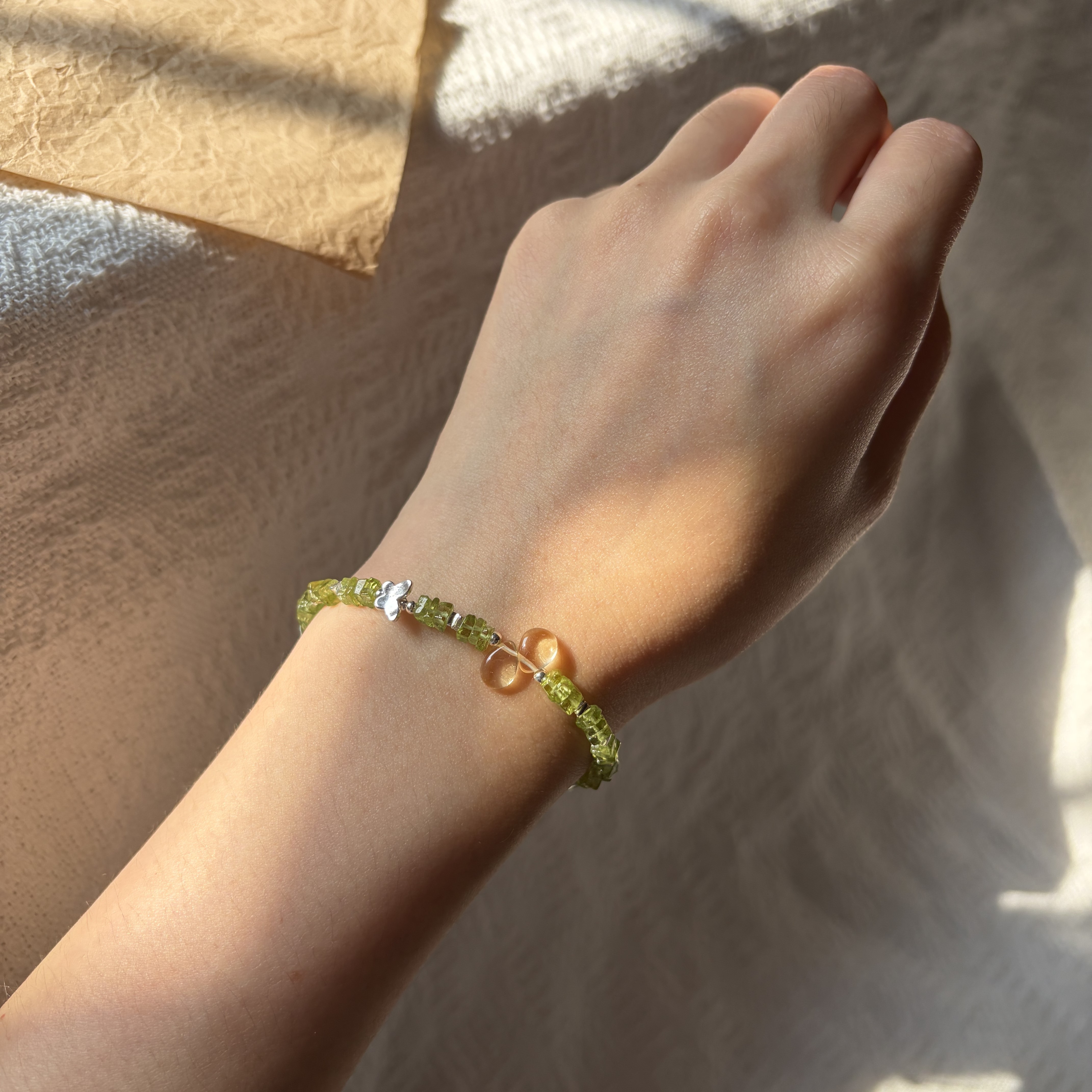 Little Wild Garden — Peridot & Citrine Butterfly Bracelet