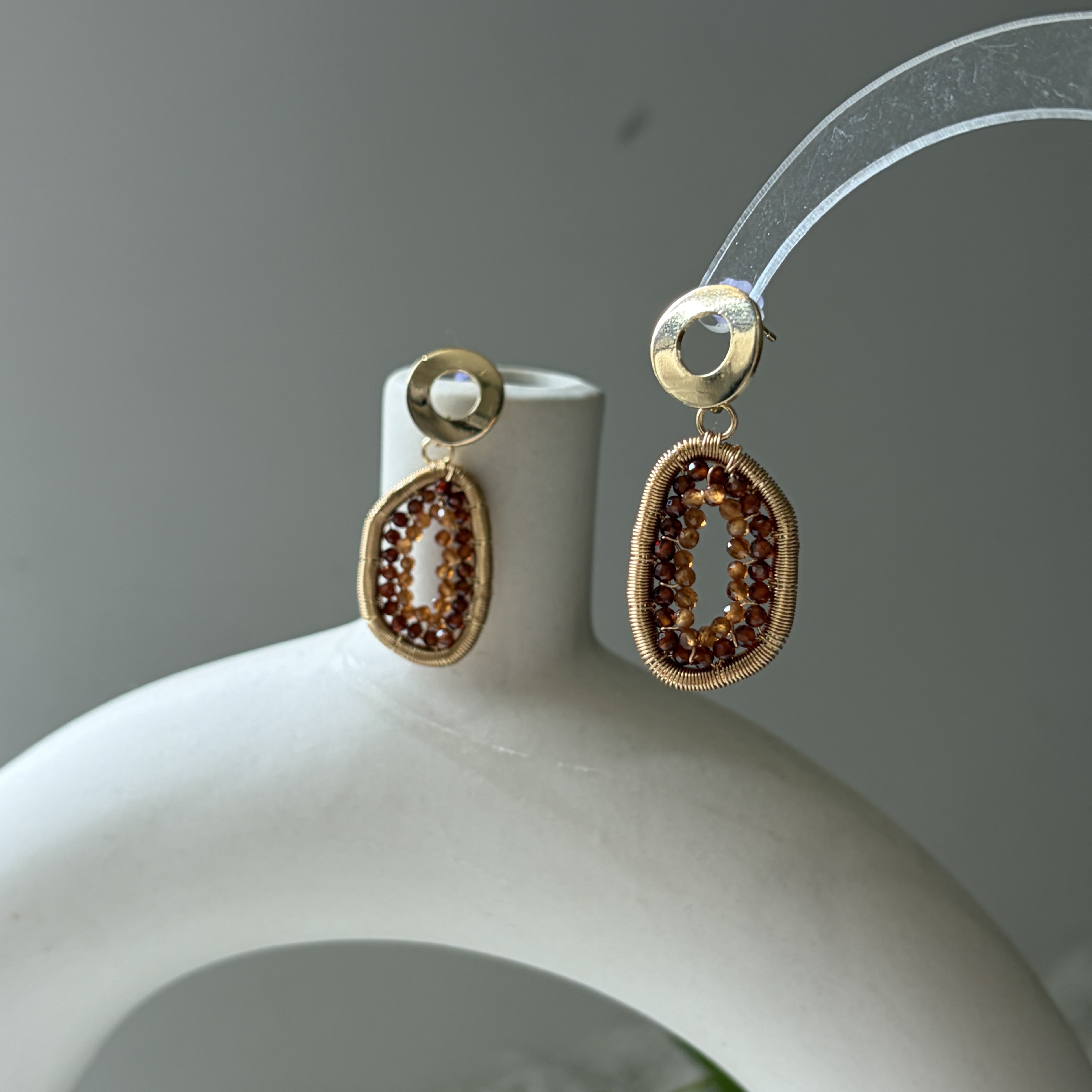 EMBER — Spessartine Garnet Sculptural Earrings