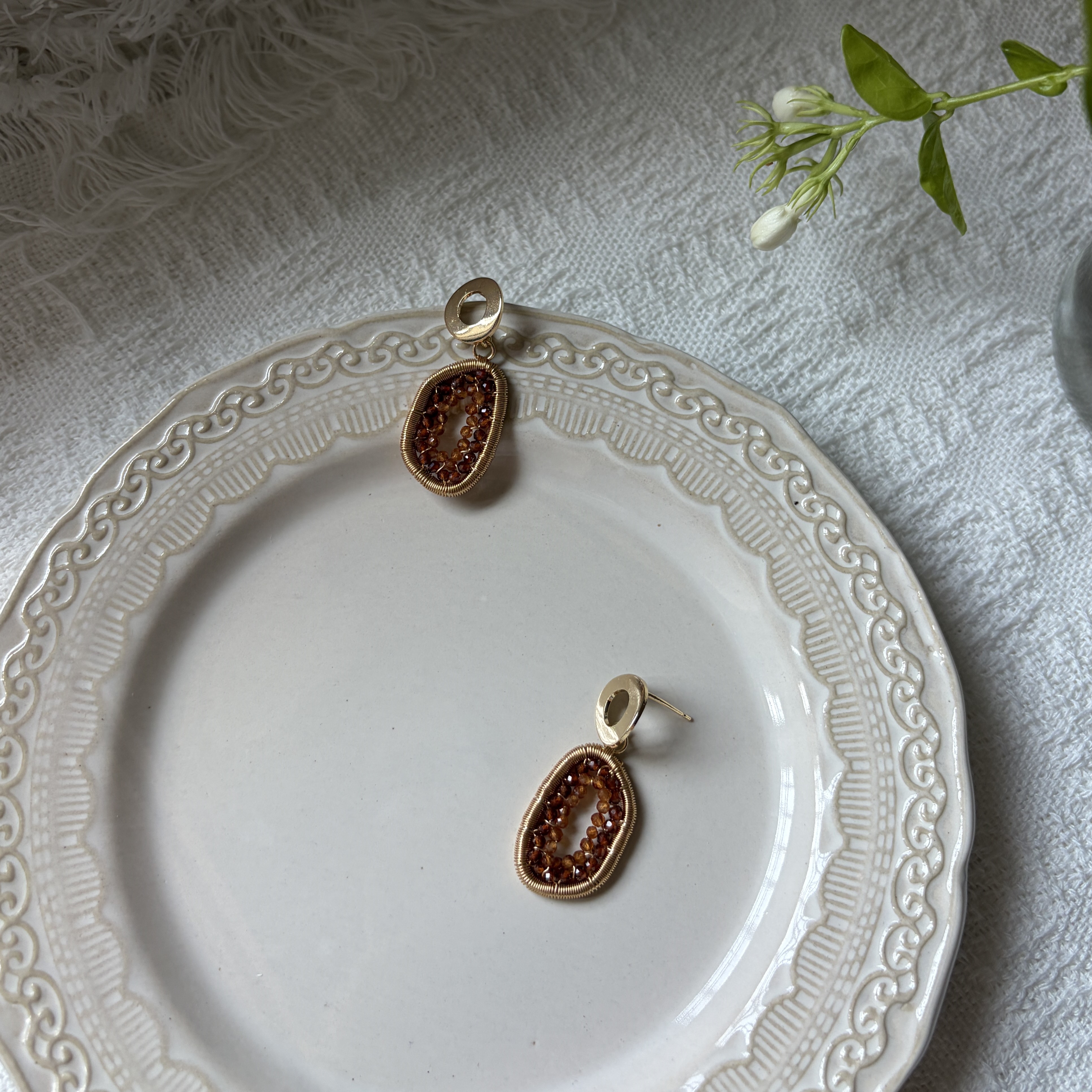 EMBER — Spessartine Garnet Sculptural Earrings