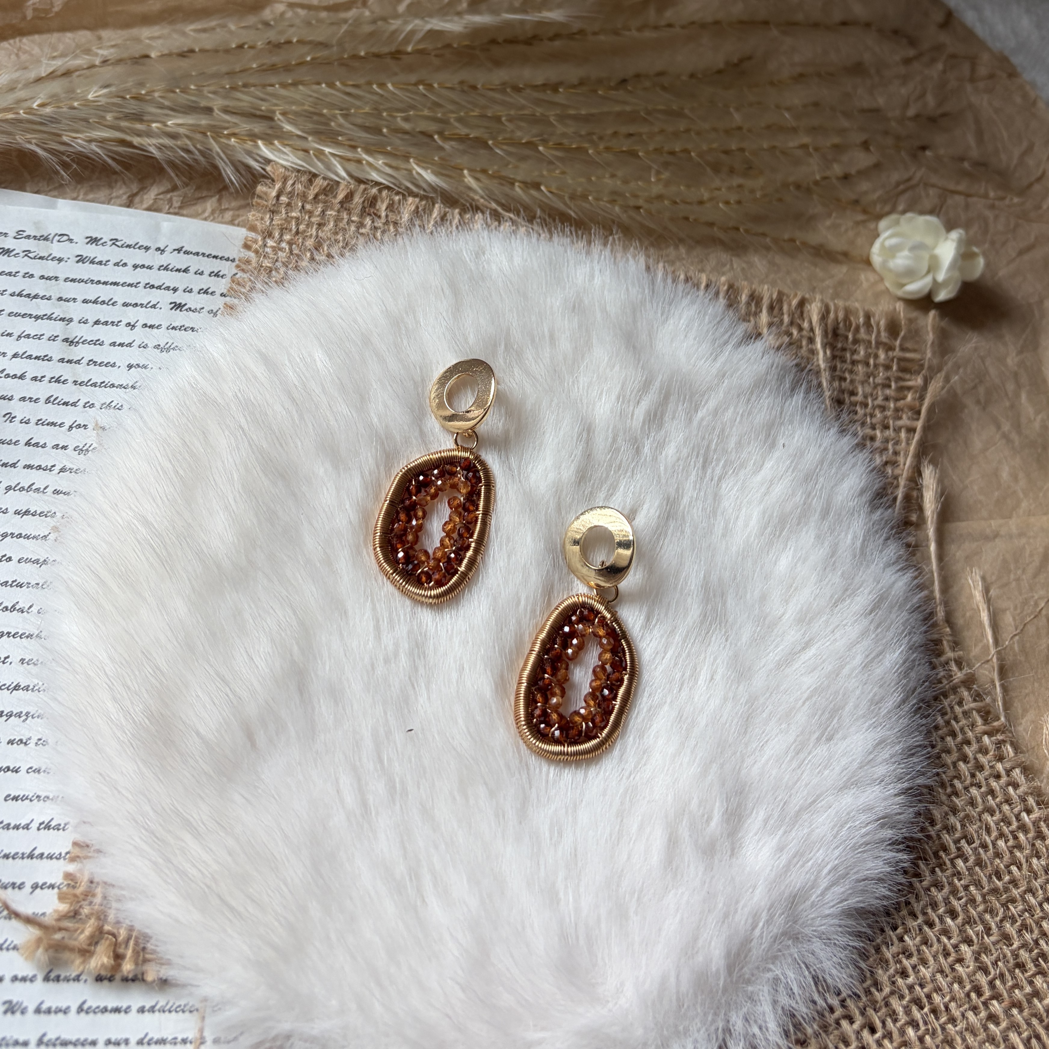 EMBER — Spessartine Garnet Sculptural Earrings