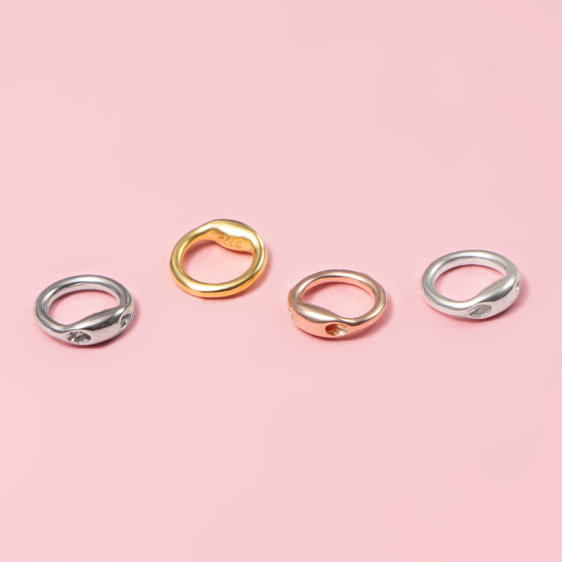 925 Sterling Silver Closing Ring with Hole for Necklace Bracelet Making