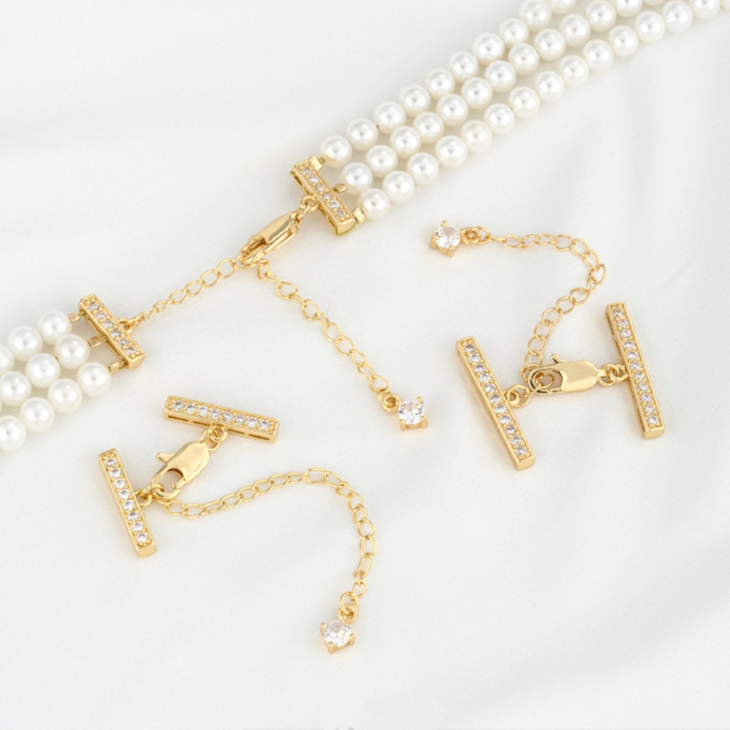 Multi Holes Bar with Fishtail Lobster Buckle and Extension Chain Set