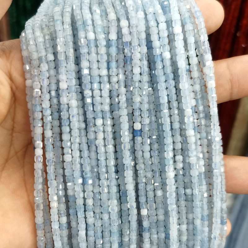 Natural Gemstone 2.5*2.5mm Square Faced Beads Strand
