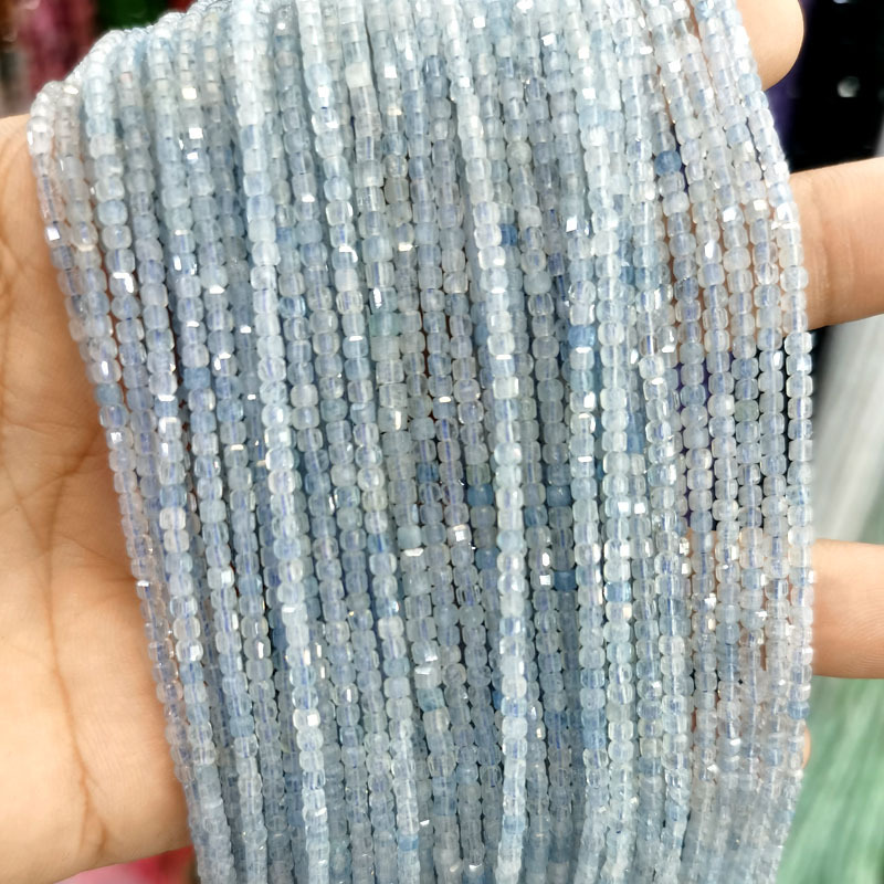 Natural Gemstone 2.5*2.5mm Square Faced Beads Strand