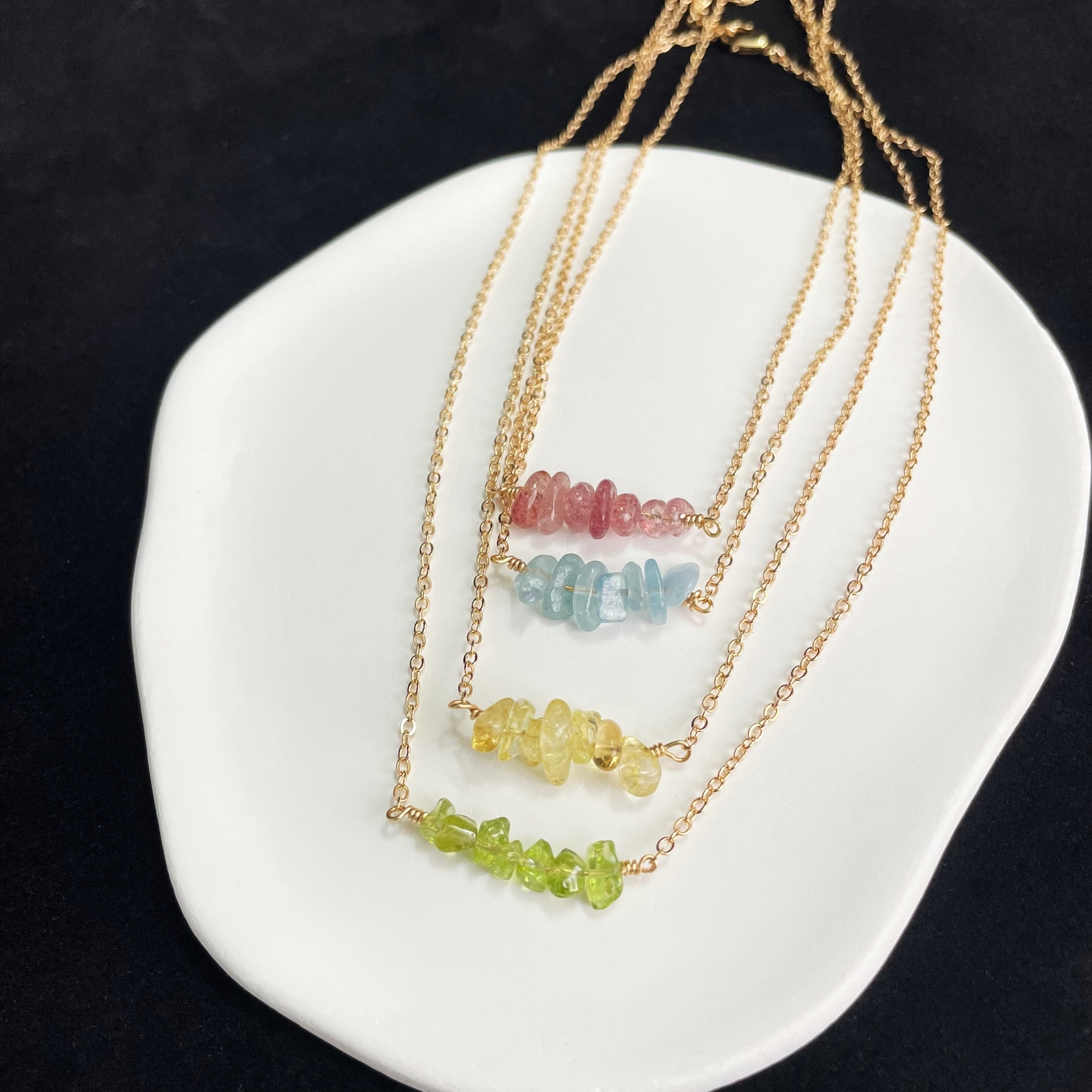 Minimalist Gemstones Necklace