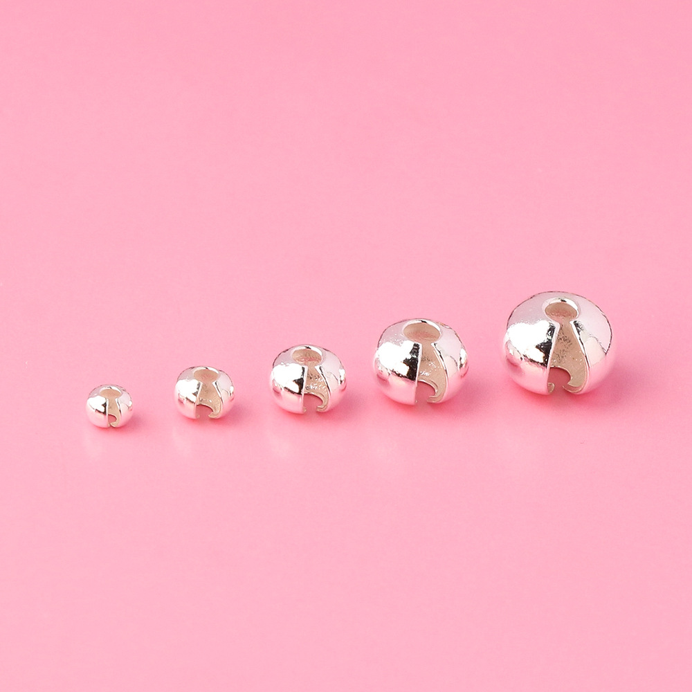 925 Sterling Silver Crimped Bead Cover Jewelry Accessory Multiple Size 