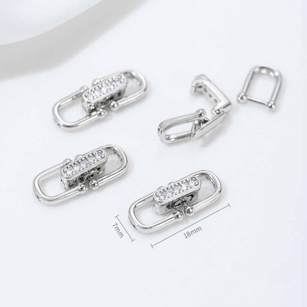 Gold Plated Cubic Zirconia Inlaid U-Shaped uckle horseshoe buckle for