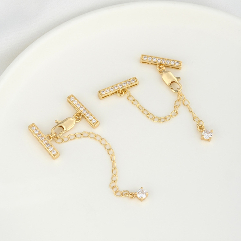 Multi Holes Bar with Fishtail Lobster Buckle and Extension Chain Set