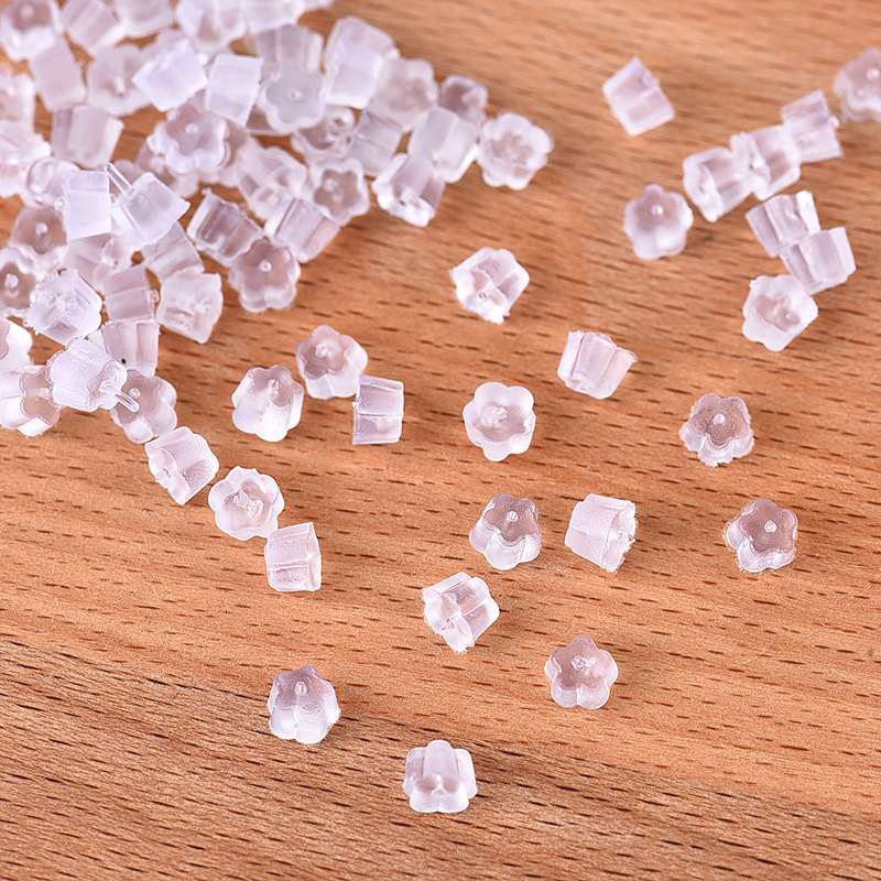 Silicone Adjustable Bead Ear Studs and Backs for Jewelry Making