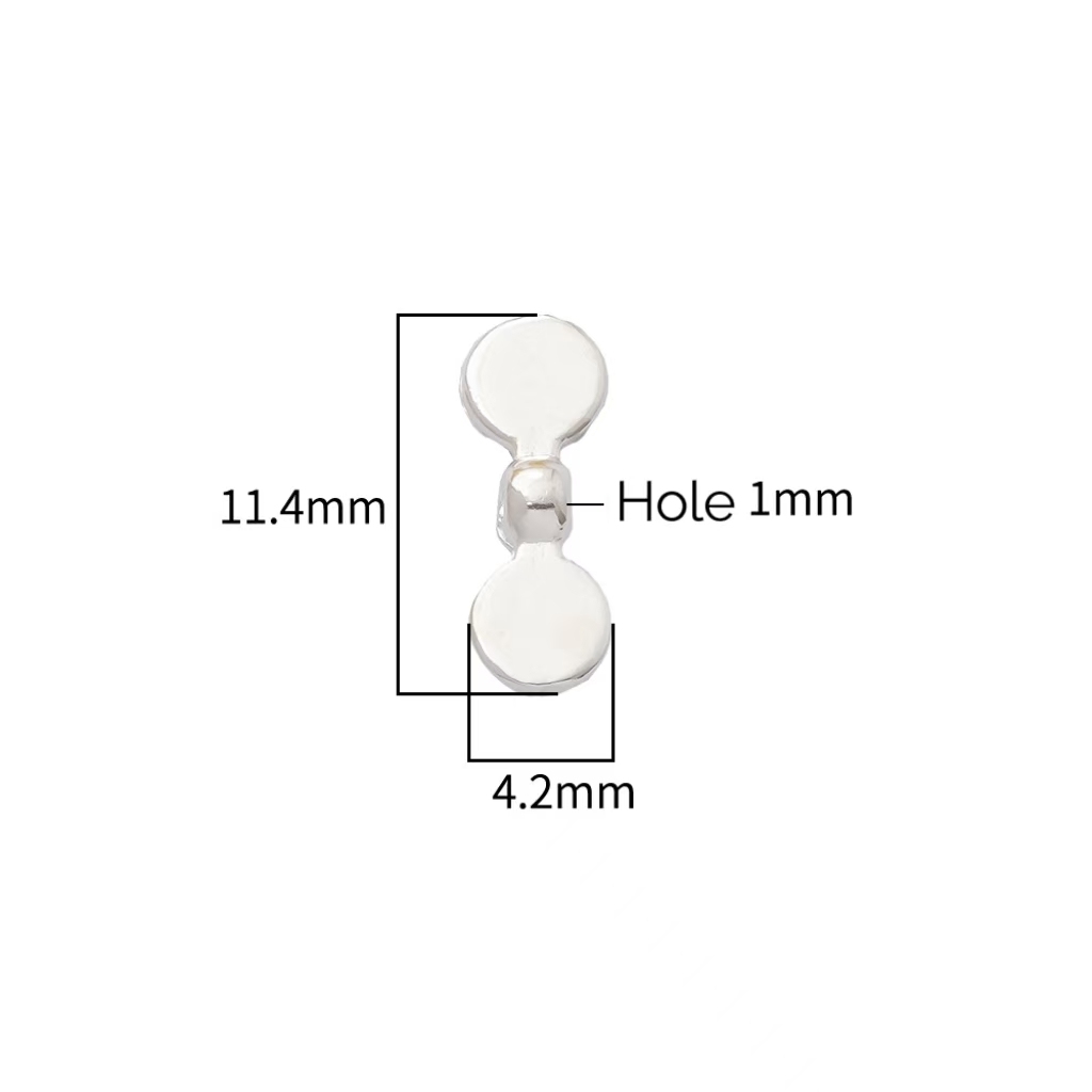 925 Sterling Silver Oar Shaped Spacer Bead for Jewelry DIY