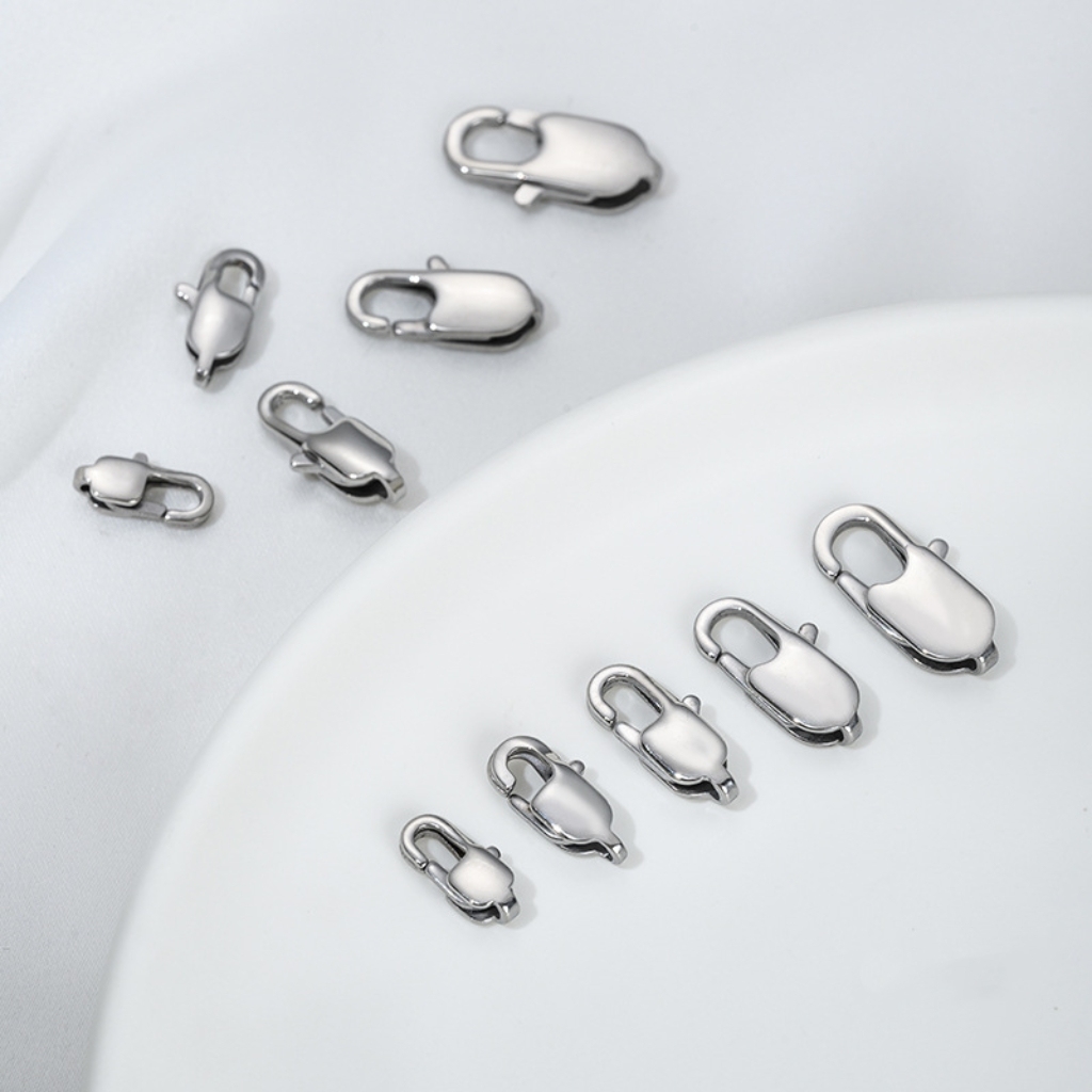 Stainless Titanium Steel Lobster Buckle for Jewelry DIY Multiple Size