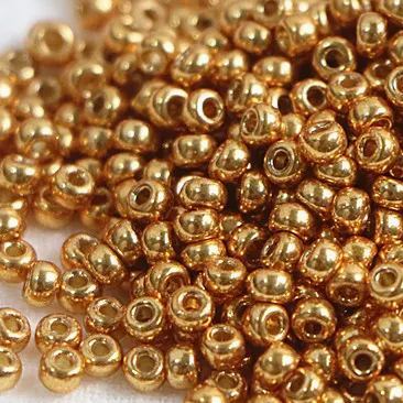 1.5mm Gold and Silver Palted Glass Seed Beads 5g