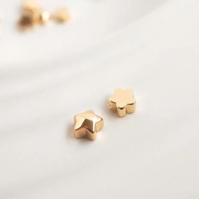 Hight Quality 14k Gold Star Beads Flower Beads