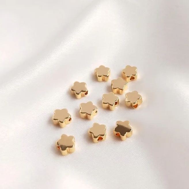 Hight Quality 14k Gold Star Beads Flower Beads