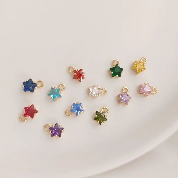 Birthstone Zircon Star Pendant January to December
