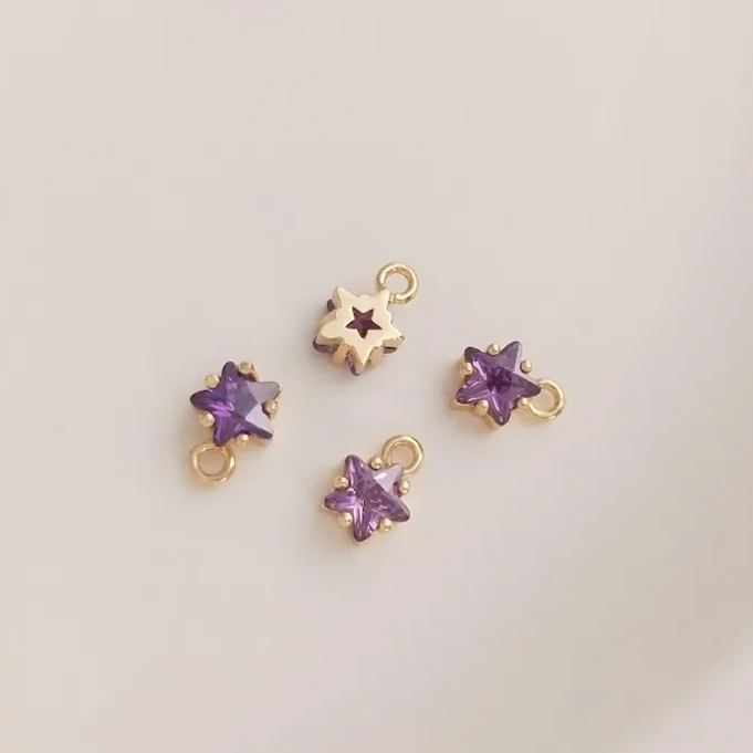 Birthstone Zircon Star Pendant January to December