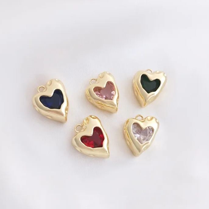 Irregular Colours Zircon Heart Pendant