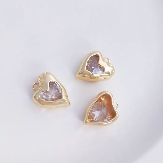 Irregular Colours Zircon Heart Pendant