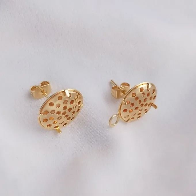 Disc with Holes Ear Studs Accessory for Earrings Making