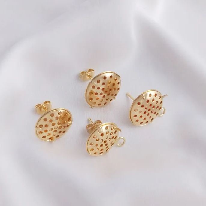 Disc with Holes Ear Studs Accessory for Earrings Making