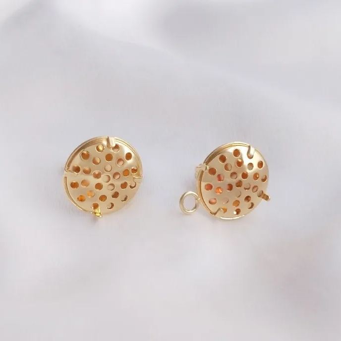 Disc with Holes Ear Studs Accessory for Earrings Making